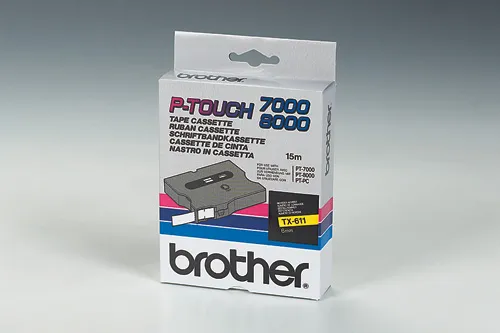 Fitas Brother Laminadas Amarelo e Preto 6 mm X 15 M