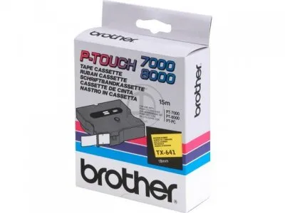 Fitas Brother Laminadas Amarelo/Preto 18 mm X 15 M
