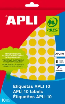 Etiquetas Autocolantes Redondas Apli 13 mm Amarelo (616 un.)