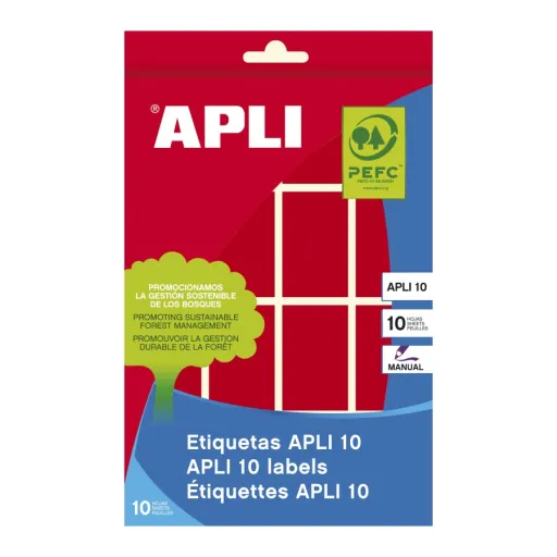 Etiquetas Autocolantes Apli 25x40 mm Vermelho (128 un.)