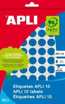Etiquetas Autocolantes Ø 19 mm Redondos Apli – Azul