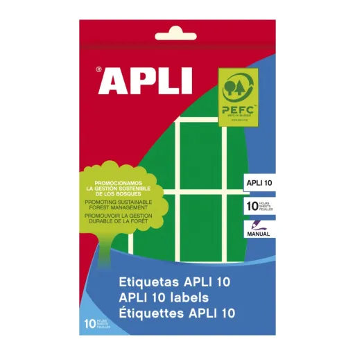 Etiquetas Autocolantes Apli 25x40 mm Verde (128 un.)