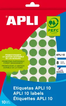 Etiquetas Autocolantes Redondas Apli Ø19 mm Multicor (100 un.)