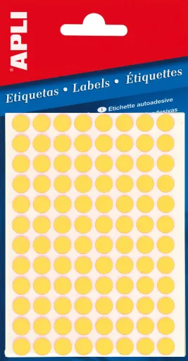 Etiquetas Autocolantes 8 mm Fluorescentes Apli – Amarelo