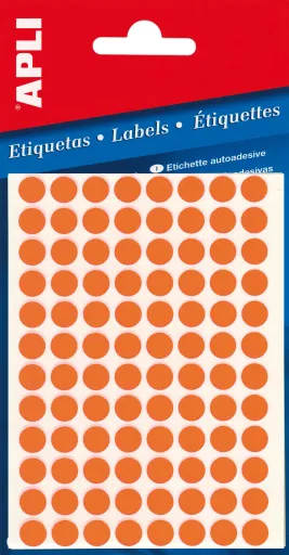 Etiquetas Autocolantes 8 mm Fluorescentes Apli – Laranja