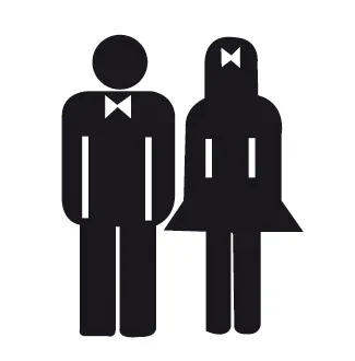 Etiquetas Autocolantes Homem e Mulher 114x114 mm Apli de Sinalização