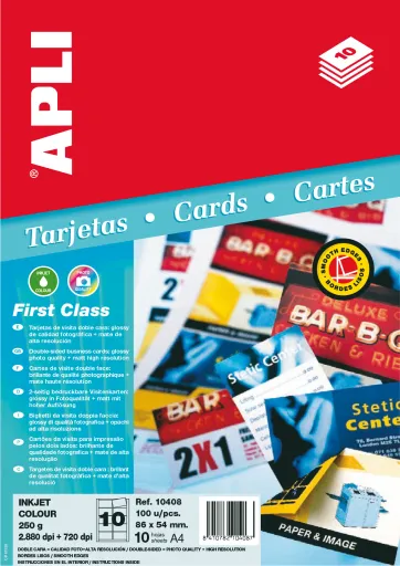Cartões de Visita Apli Cartão de Qualidade Fotográfica e de Alta Resolução de 250 gr 86x54 mm