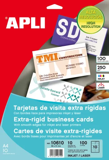 Cartões de Visita Apli Cartões Extra Rigidos 200g 89x51 mm