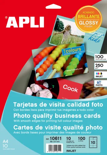 Cartões de Visita Apli Cartões Qualidade de Foto 250g 89x51 mm