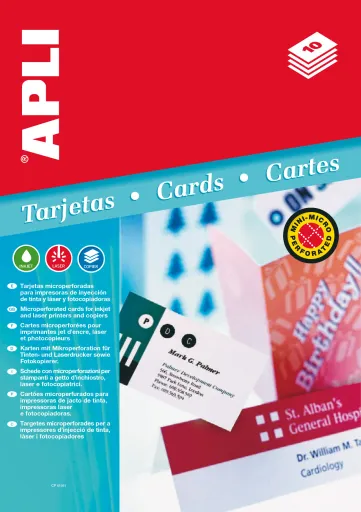 Papel para Fazer Cartões Visita Mini-Microperfurado 90x55mm – A4
