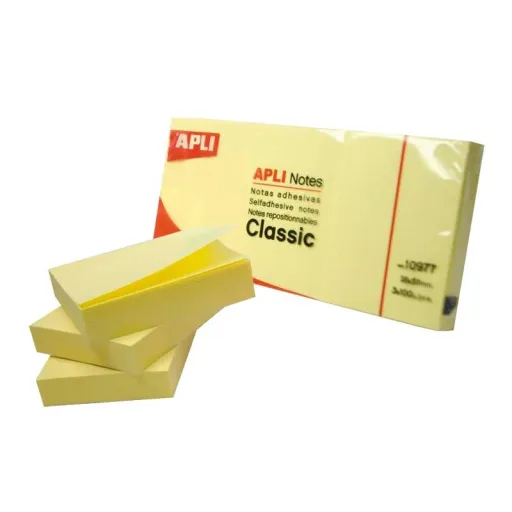 Notas Aderentes 40x50 mm Amarelas Pack 3 Blocos – APLI