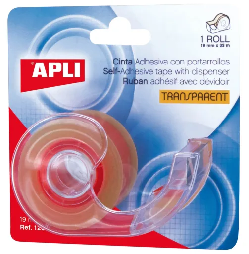 Desenrolador com Fita Adesiva Transparente (19mm x 33m) - Apli