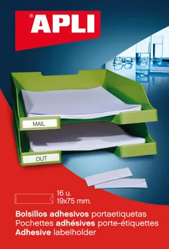 Bolsa Porta Etiquetas Autocolantes 55x102mm Transparente – Pack 6 Folhas