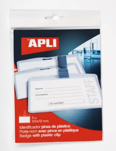 Crachas Apli com Mola de Plastico 100 X 72mm 5 Unidades