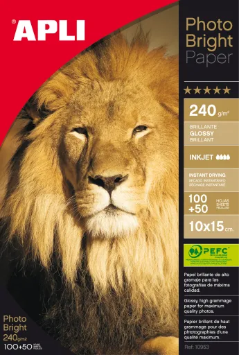 Papel Fotografico Photobright Glossy 10x15 cm - 240 Grs 150 Folhas Apli