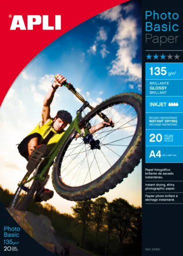 Papel Fotográfico Brilhante A4 – 135 g – Pack 20 Folhas