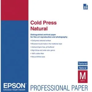 Papel Fine Art Paper Cold Press Natural A3+ 25 Folhas
