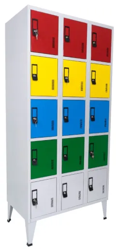 Cacifos Metálicos Cor Triplo 15 Cacifos - 1900x900x500mm