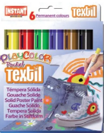 Guache Sólido PlayColor Têxtil Pocket 6 Unid - PlayColor