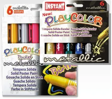 Guache Sólido PlayColor Metálico Pocket 6 Unid - PlayColor