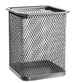 Porta-Lápis Metálico Cinzento 90x100mm – Elegância e Organização