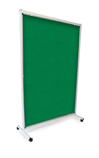 Biombo com Rodas 150x120cm Tecido Verde - Bi Office