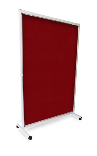 Biombo com Rodas 180x120cm Tecido Vermelho - Bi Office