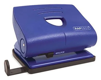Furador com Régua 820 Azul 22 Folhas - Rapesco 