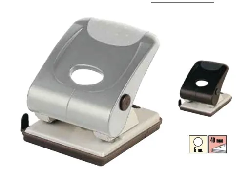 Furador com Régua Plus Office 190 Branco 2 Furos 5 mm