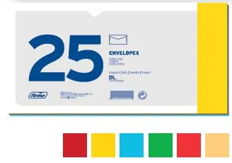 Envelopes Dl Prata Maço de 25 Un. 110x220mm