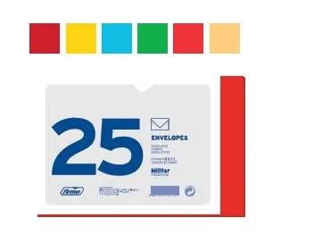 Envelopes Militar Vermelho Intenso Maço de 25 Un.