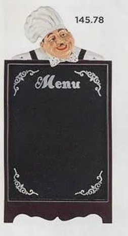 Quadro Preto Menu Restaurante 121x60 cm Face Simples
