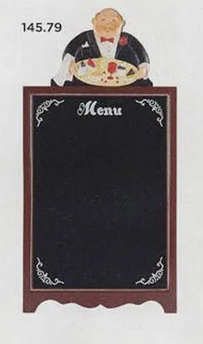 Quadro Preto Menu Restaurante 122x60 cm Face Simples