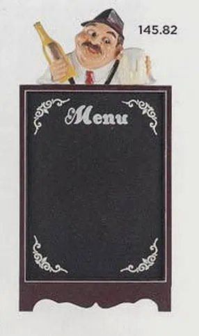 Quadro Preto Menu Restaurante 122x60 cm Face Simples