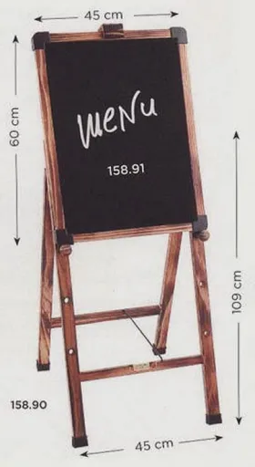 Quadro Preto Menu Tripé 45x60 cm Área Escrita