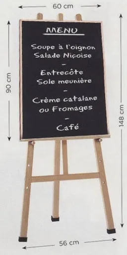 Quadro Preto Menu - Tripé 148x56 cm