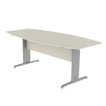 Mesa de Reunião Oval 2400x1200x740 mm Cinza - Única
