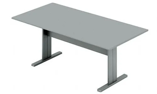 Mesa de Reunião Retangular 2000x1000x740 mm Cinza - Única