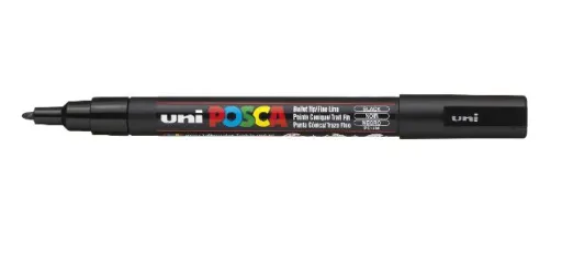 Marcador Uni Posca PC-3M Preto – Uni