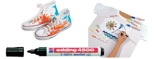 Marcador Permanente Edding 4500 para Tecido Preto (Textil T-Shirt) – Edding