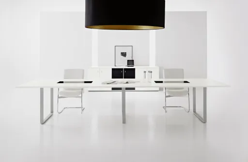 Mesa de Reunião com Centro em Vidro 4000x1200x740 mm - Better