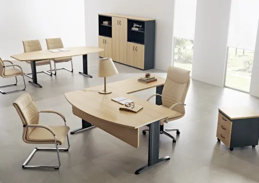 Secretária de Escritório 1400x1000x740mm com Alonga e Painel – Best