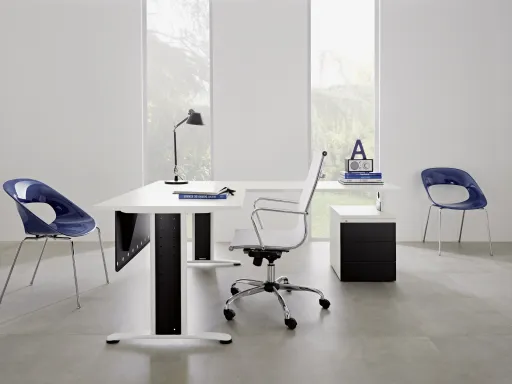 Secretária de Escritório 1400x800 mm com Alonga e Bloco de Gavetas - Best