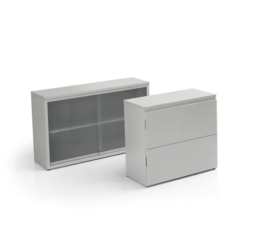 Armário de Escritório com Portas de Correr em Vidro Fosco 810x1200x430 mm