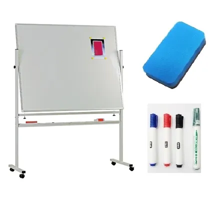 Quadro Branco Cerâmica 120x150 cm com Rodas e Cavalete + 4 Marcadores e Apagador - Mab