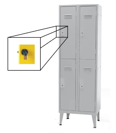 Cacifos Metálicos Duplo 4 Portas - 1900x600x500mm Cadeado
