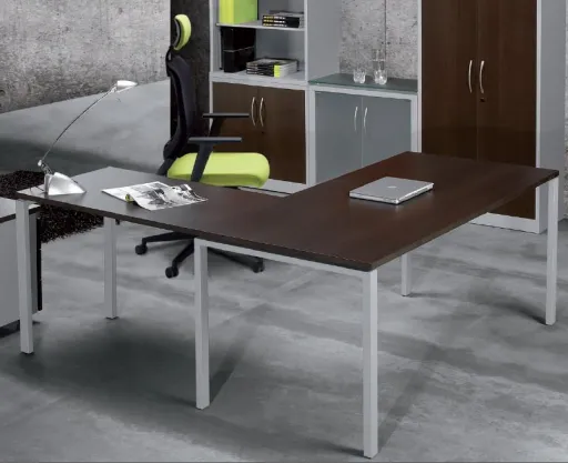 Secretária de Escritório 1400x650x740mm com Alonga Melamina - Kuatru 