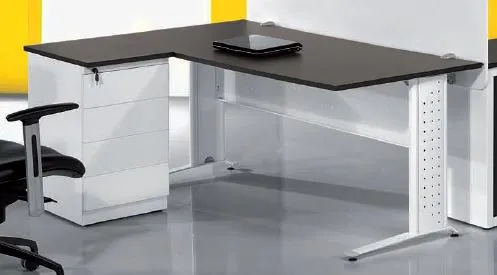 Secretária de Escritório 1600x1500x740mm Compacta com Bloco - Ofy