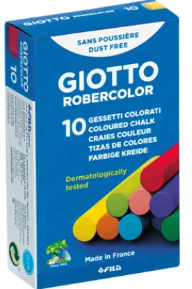Giz Escolar Robercolor – Cores Sortidas – Caixa com 10 Paus – Giotto