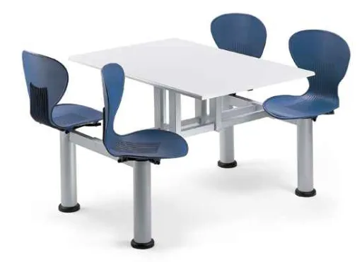 Secretária com Bancos 4 Lugares 120x80 cm – Fixa